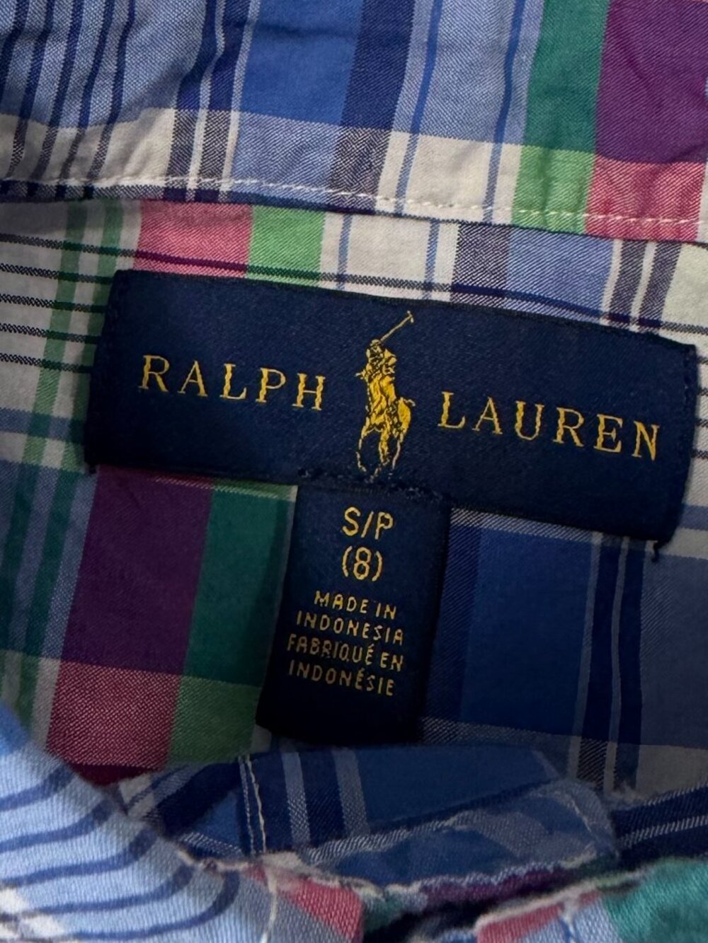 Ralph Lauren Short-Sleeve Plaid Shirt - Size S (8 years / Youth) - Picture 3 of 10